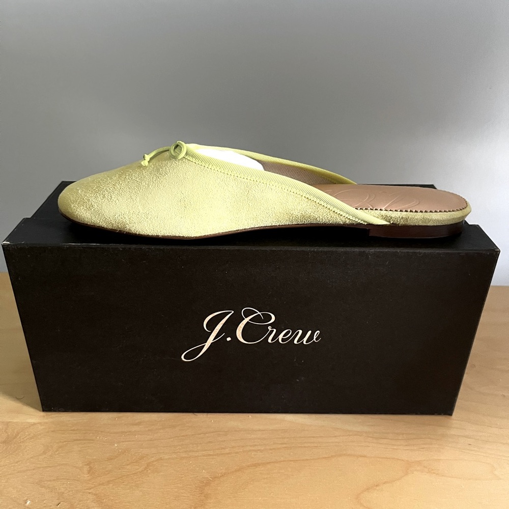 NIB Zoe ballet mules in suede in Crispy Aloe 8 1/2